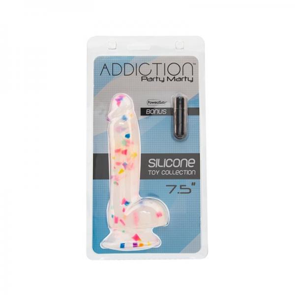 Addiction Confetti Dong 7.5in W/free Bullet BMS Enterprises