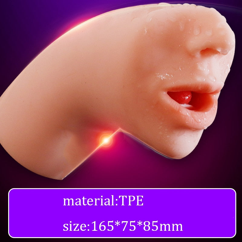 Adult Products Artificial Real Feeling 3D Deep Throat Male Masturbator Oral Masturbator Pocket Tongue Oral Sex Toys For Men - Random Unicorn