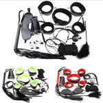 10 Pcs/set Sexy Lingerie PU Leather BDSM Sex Bondage Set Hand Cuffs Footcuff Whip Rope Blindfold Erotic Sex Toys - Random Unicorn