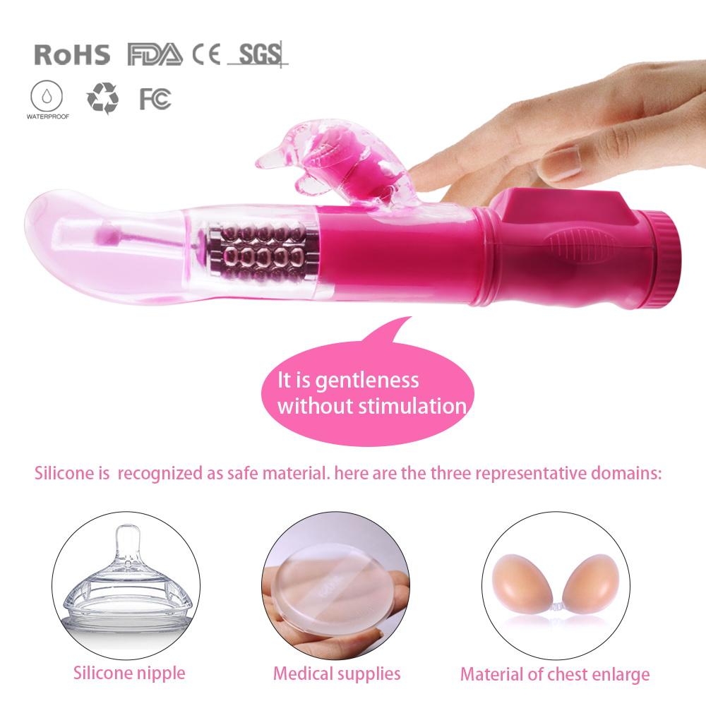 Rechargeable 12 Modes Rotating Rabbit Vibrator Clitoris Stimulator G Spot Dildo Vibrator - Random Unicorn