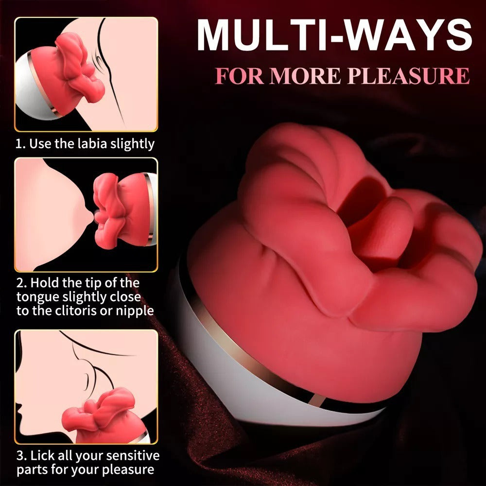 Full Automatic Tongue Sucking And Mouth Filling Female Masturbator Massager Rechargeable Fun Toy Vibrator Silicone - Random Unicorn