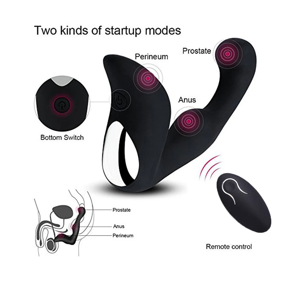 Remote Control 9 Speed Prostate Massager USB Charging Strapon For Men Anal Vibrator Sex Toys For Men Women adult Plugs Products - Random Unicorn