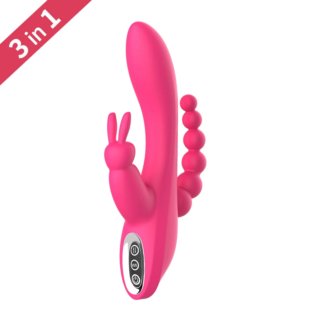 12 Speeds Waterproof Rechargeable Rabbit Vibrator G-spot and P-spot Anal Clit Stimulator Dildo Adult Sex Toys for Women - Random Unicorn