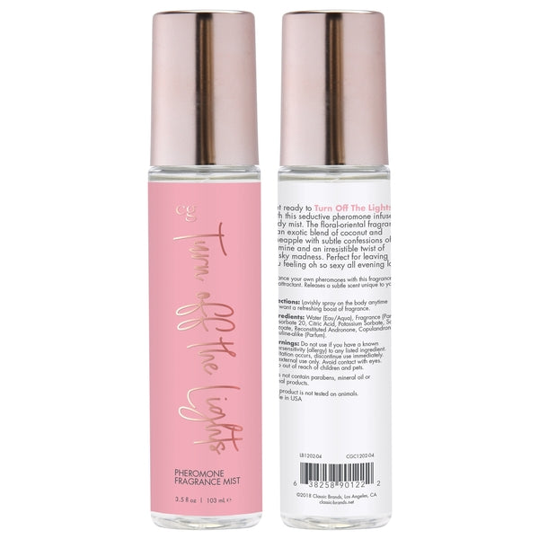 TURN OFF THE LIGHTS Fragrance Body Mist with Pheromones - Floral - Oriental 3.5oz | 103mL CG