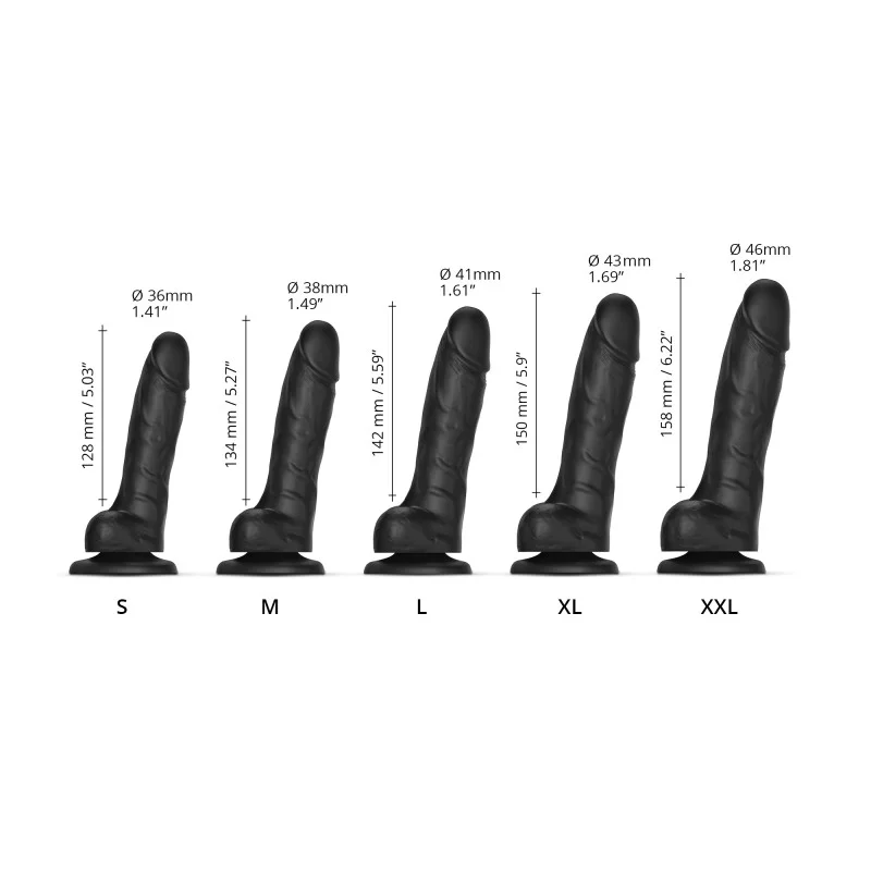 SLIDING SKIN REALISTIC DILDO BLACK L STRAP-ON-ME