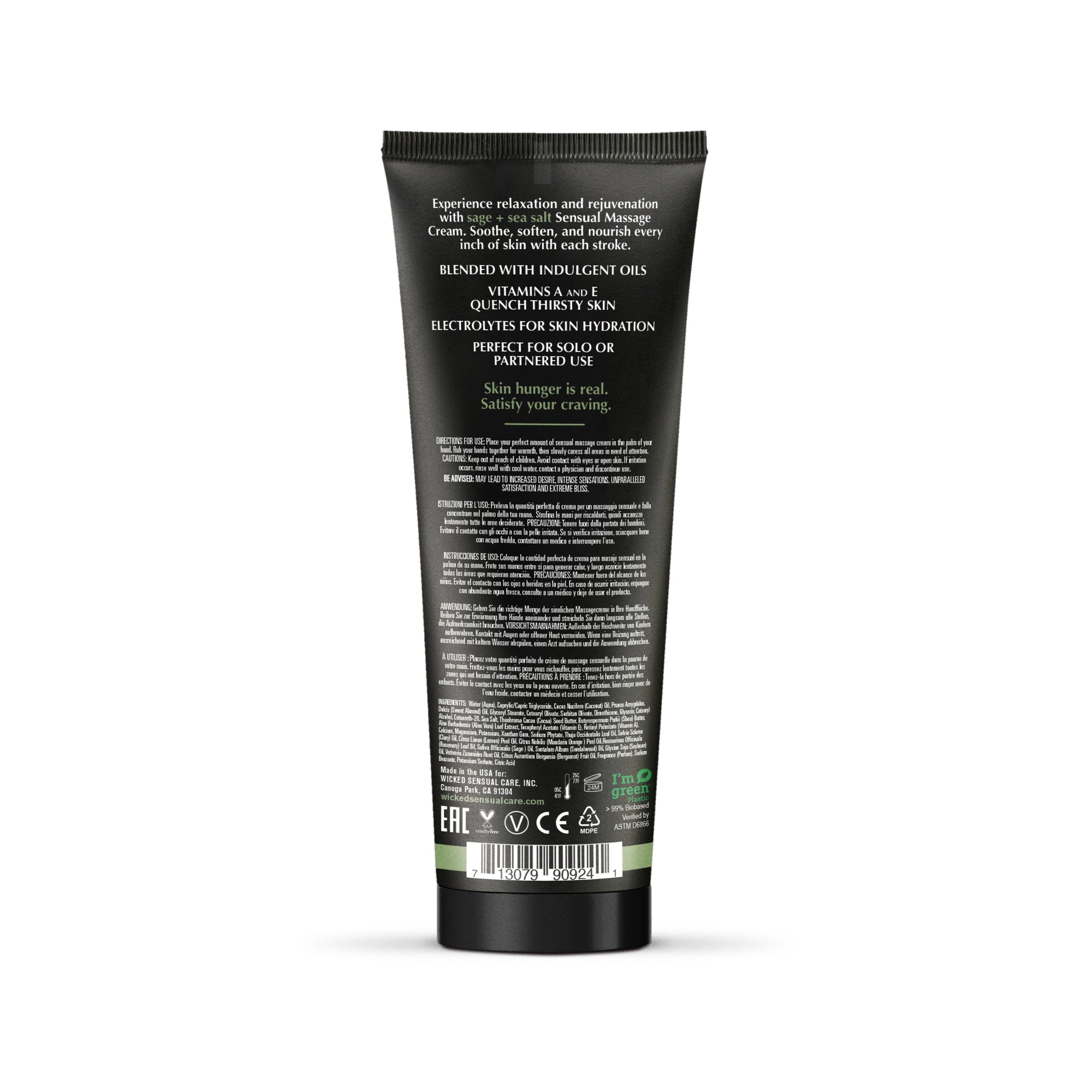 Sage + Sea Salt Massage Cream 4oz Wicked