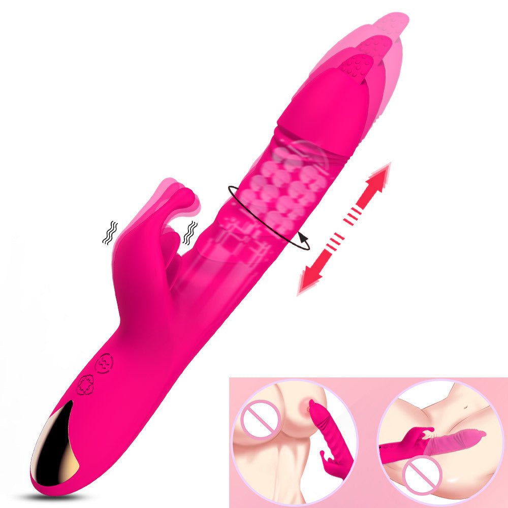 Adult Supplies Tongue Licking G-Spot Vibration Telescopic Massage AV Vibrator Female Masturbation Vibrator - Random Unicorn