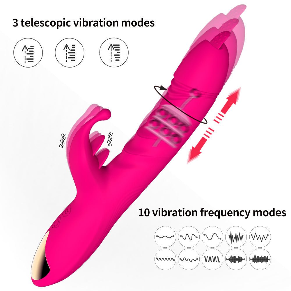 Adult Supplies Tongue Licking G-Spot Vibration Telescopic Massage AV Vibrator Female Masturbation Vibrator - Random Unicorn