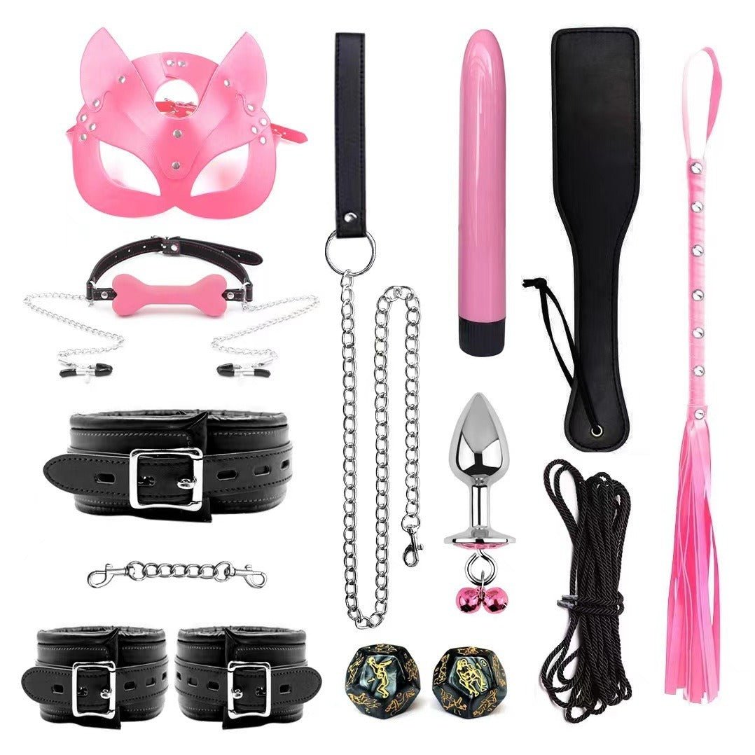 Erotic Goods Leather Sponge Combination Series Set Handcuffs Ankle Cuffs Conditioning Bondage Alternative Toys - Random Unicorn