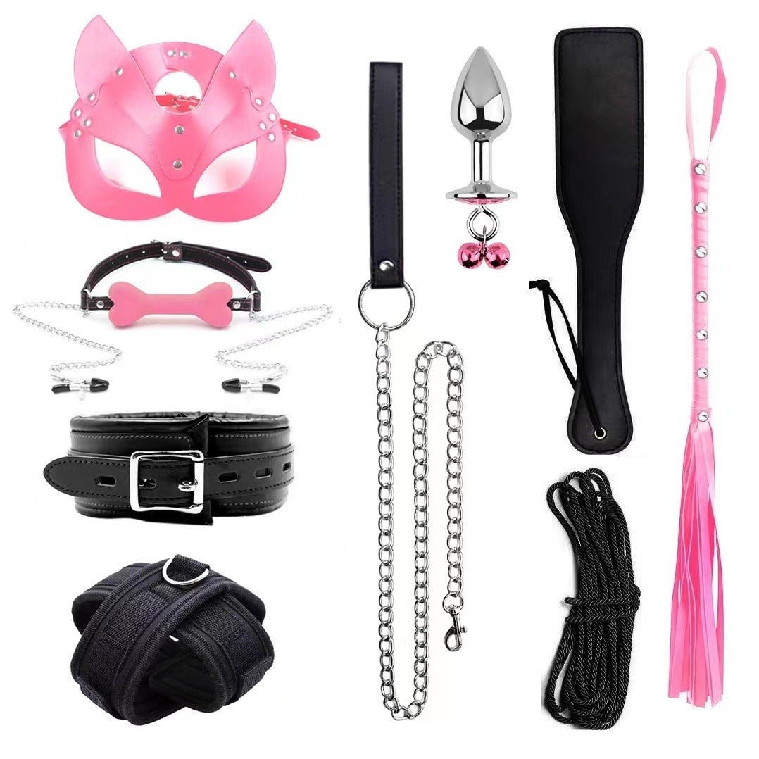 Erotic Goods Leather Sponge Combination Series Set Handcuffs Ankle Cuffs Conditioning Bondage Alternative Toys - Random Unicorn