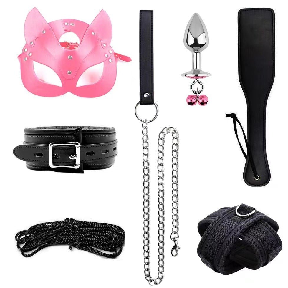 Erotic Goods Leather Sponge Combination Series Set Handcuffs Ankle Cuffs Conditioning Bondage Alternative Toys - Random Unicorn