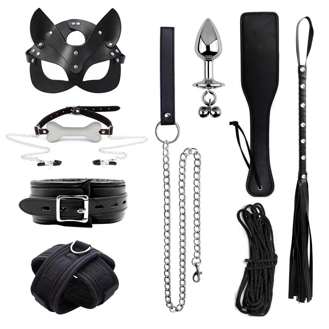 Erotic Goods Leather Sponge Combination Series Set Handcuffs Ankle Cuffs Conditioning Bondage Alternative Toys - Random Unicorn