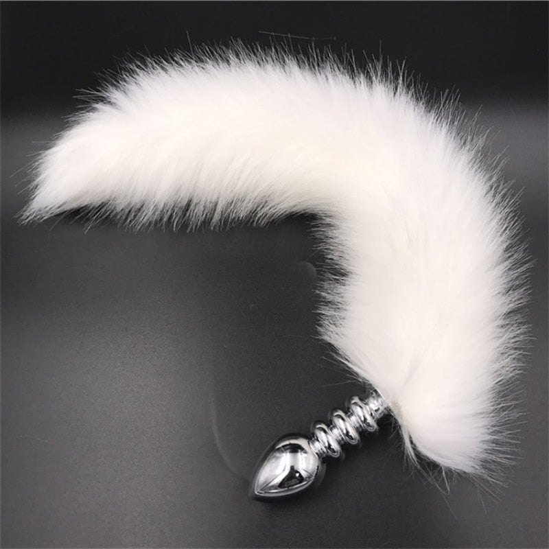 Fox Tail Anal Plug Flirt Sexy Toy Stainless Steel Butt Plug Anus Plug for Women Adult Games Slave Role Play - Random Unicorn