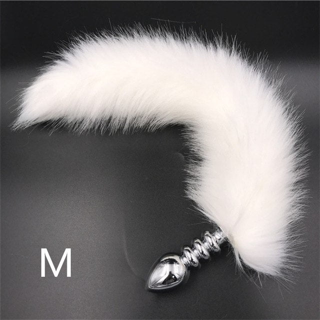 Fox Tail Anal Plug Flirt Sexy Toy Stainless Steel Butt Plug Anus Plug for Women Adult Games Slave Role Play - Random Unicorn