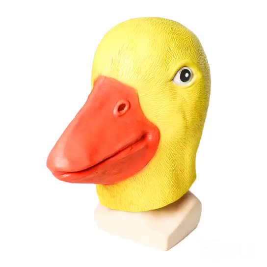 Latex duck mask Little yellow duck dance mask Halloween animal mask goose head cover cosplay props - Random Unicorn