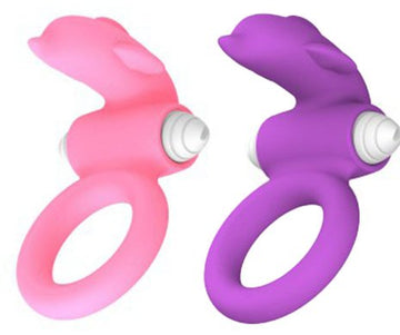 QUYUE Dolphin Clitoris Orgasm Waterproof Vibrating Silicone Cock Rings Couple Co-vibrator Penis Rings for Men, Adult Sexy Toys - Random Unicorn