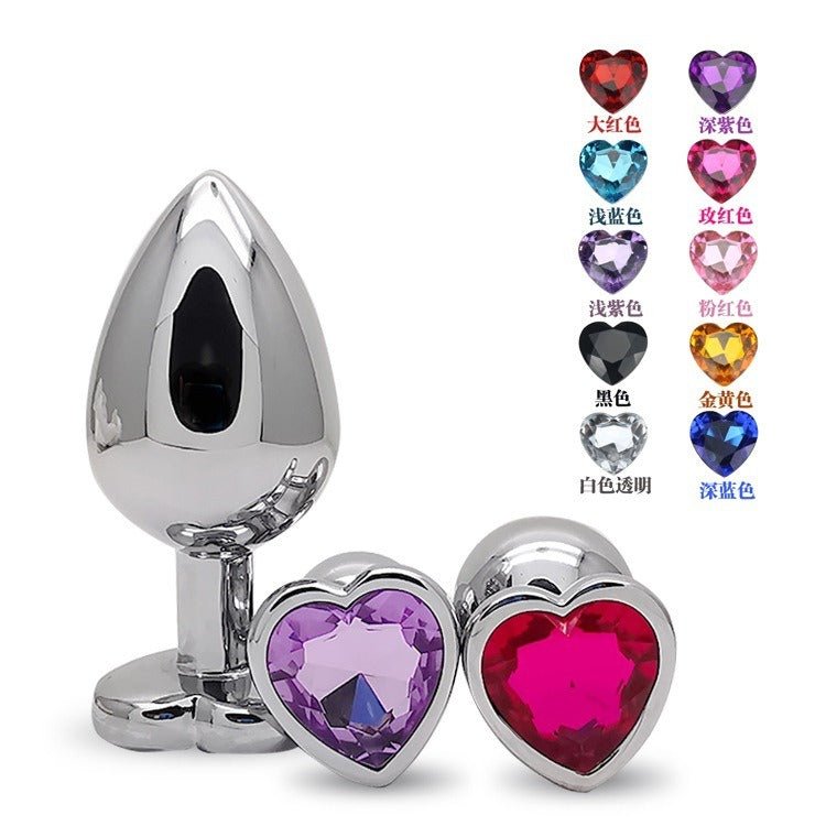 Sexual Products Adult Products Metal Backyard Heart-Shaped Anal Plug Anal Expansion Toys Sex Products Alternative - Random Unicorn