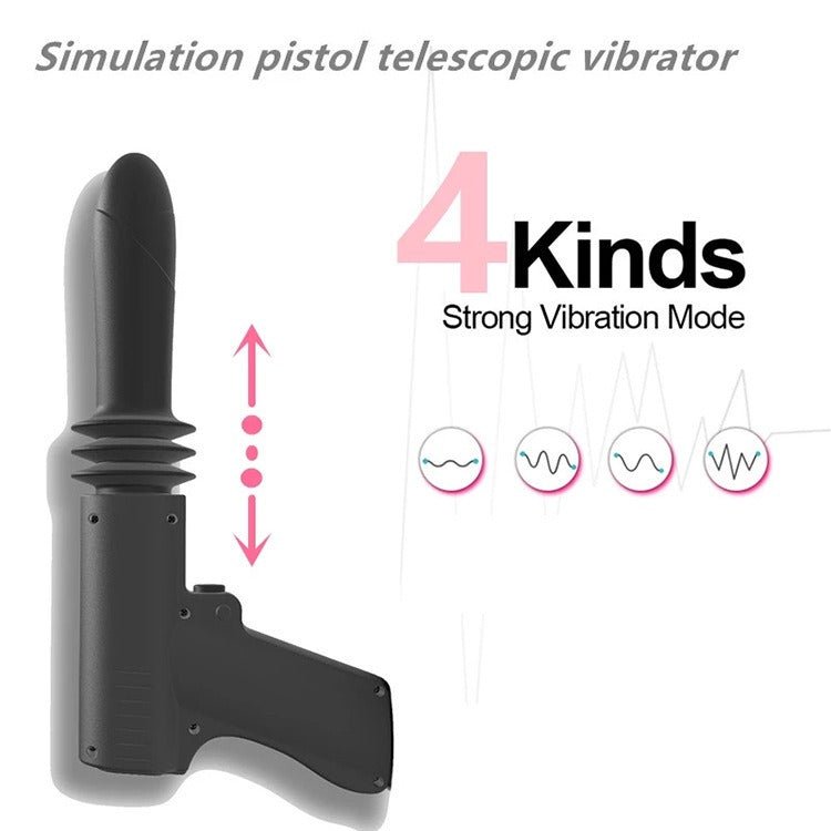 Simulation Phallus Pistol Automatic Retractable Gun Machine AV Massage Vibrator Masturbation Jumping Balls Erotic Supplies - Random Unicorn