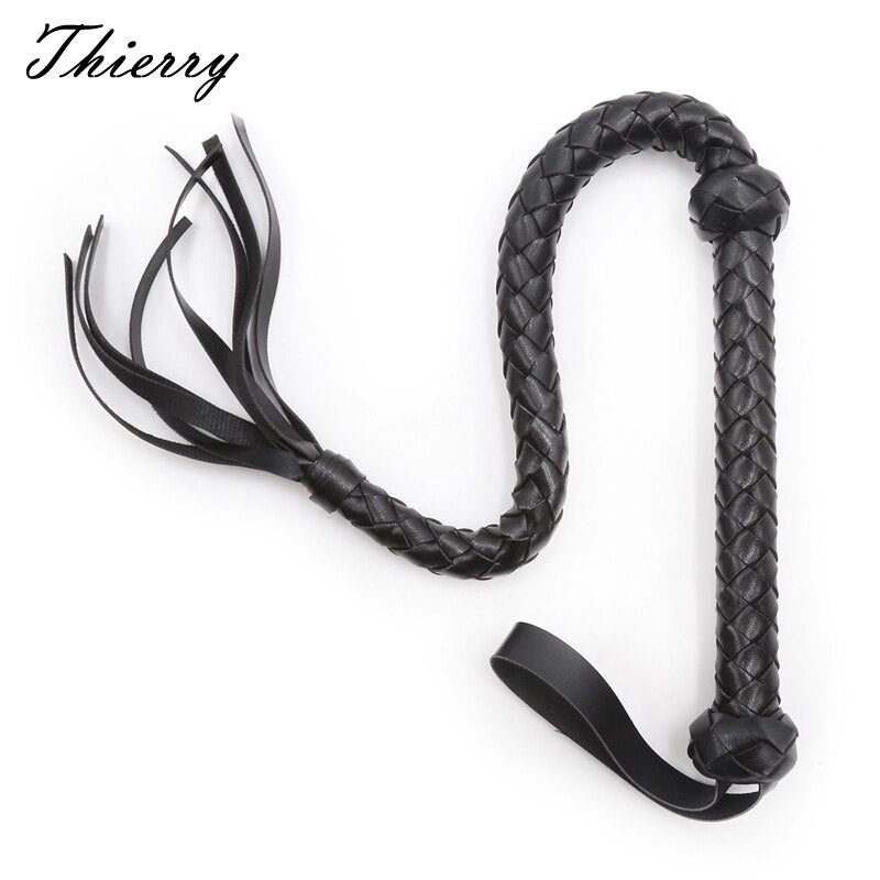 Thierry cheap PU leather BDSM whip flogger spanking bondage slave fantasy fetish restraints sex toys couple adult games - Random Unicorn