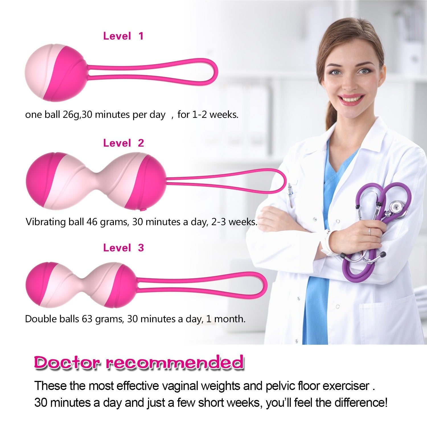 Y.LOVE Kegel Ball Exercise And Massage Function 2 In 1 Postpartum Erotic Goods Sex Toy - Random Unicorn