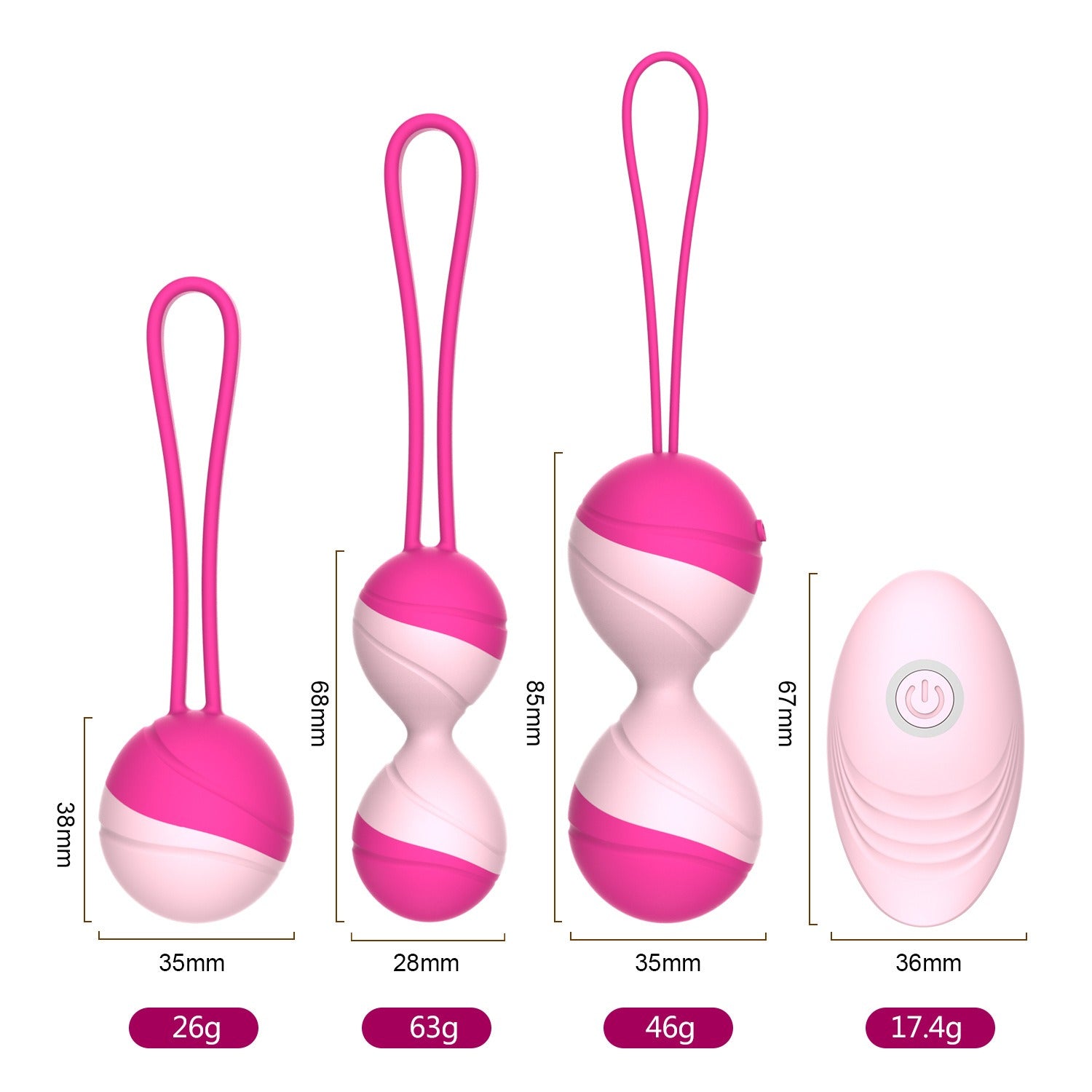 Y.LOVE Kegel Ball Exercise And Massage Function 2 In 1 Postpartum Erotic Goods Sex Toy - Random Unicorn